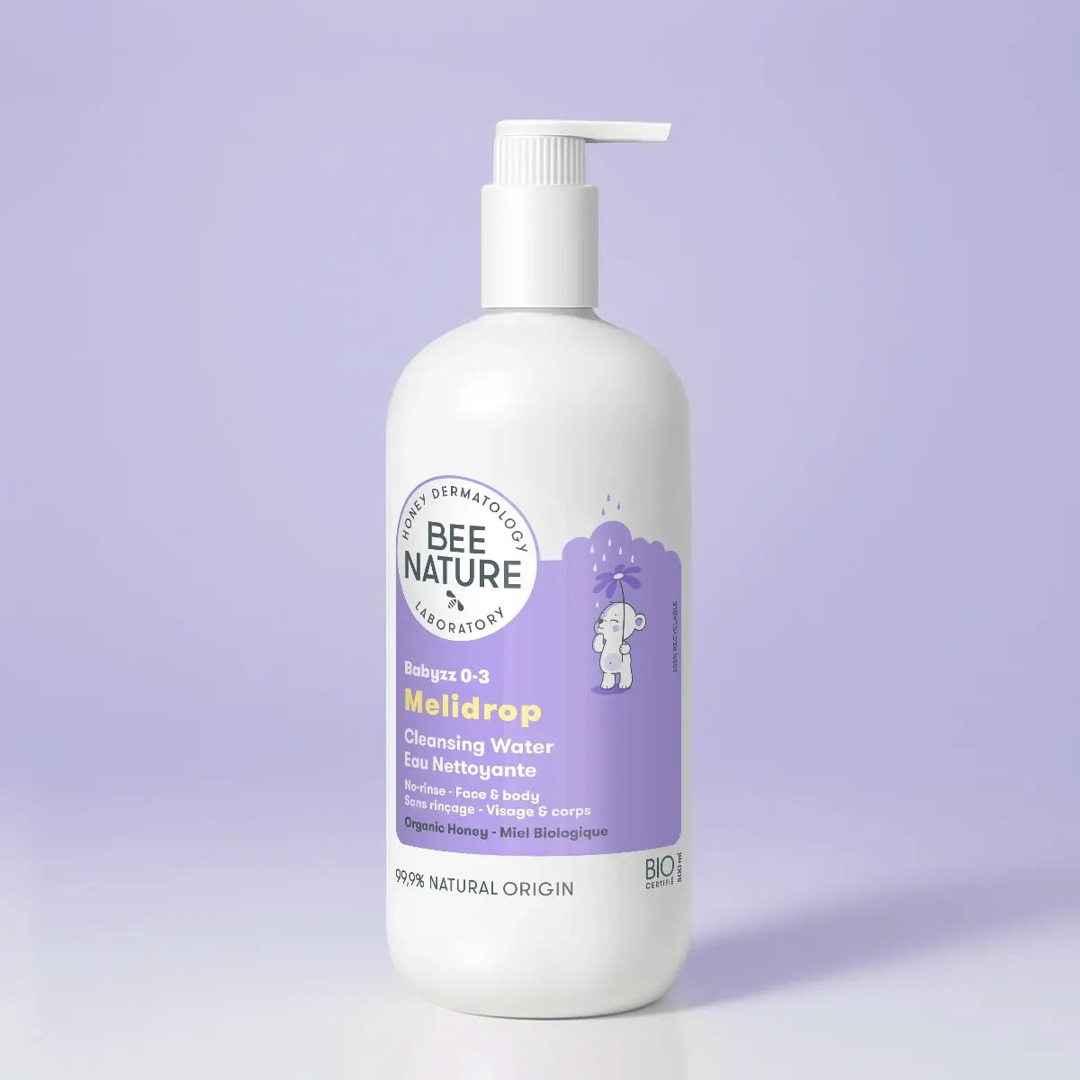Bee Nature Baby Reinigungsmilch MELIDROP Babyzz 500 ml – milde Reinigung für empfindliche Babyhaut