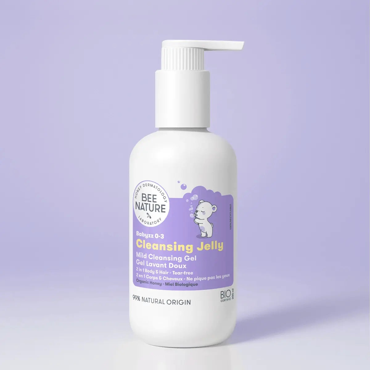 Bee Nature Bio 2-in-1 Shampoo und Waschlotion für Babys Babyzz 200 ml – milde Reinigung für empfindliche Babyhaut