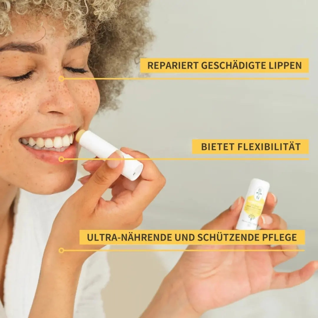 Der "Sweet Kiss" Lippenbalsam verleiht trockenen Lippen sofort einen gesunden, natürlichen Glanz und ein geschmeidiges Gefühl.
